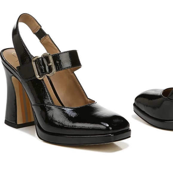 Sam Edelman Shoes - Sam edelman black patent jildie platform slingback mary jane heels size 6